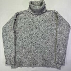 Ralph Lauren Polo Black Label Cable Knit Turtleneck Sweater in Grey - M